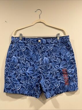 Stella Parker Collection Icon Shorts Blue Underwater Shells Print NW0T